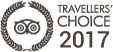 TripAdvisor traveller’s choice award 2017 with the TripAdvisor logo within a wreath.